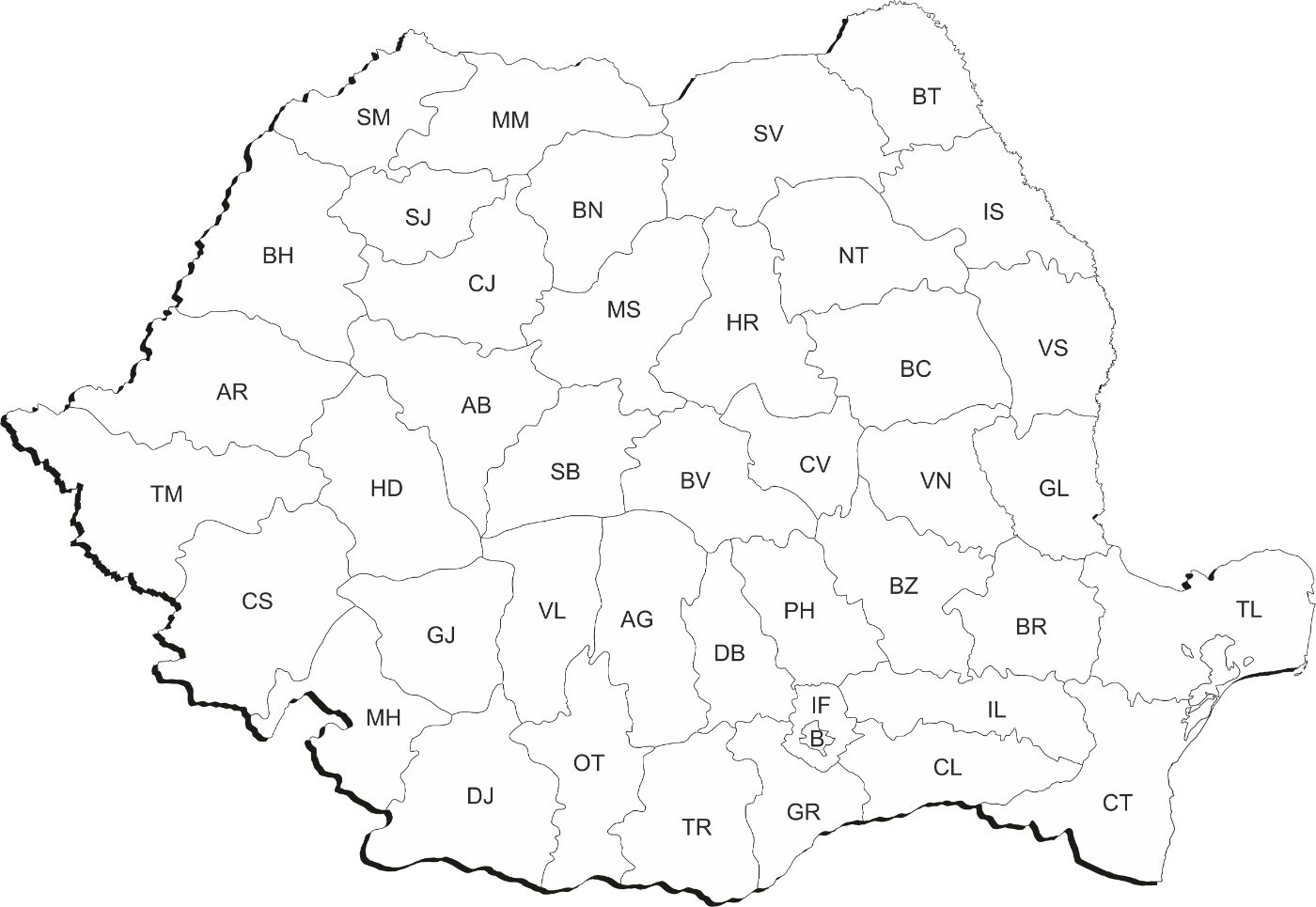 Harta României — locații implementate