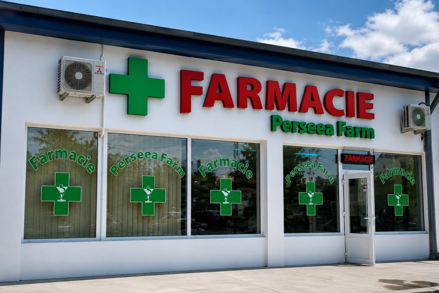 Fațadă și semnalistică pentru farmacie
