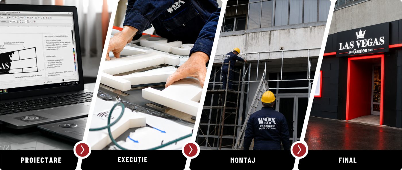 Proiectare → producție → montaj