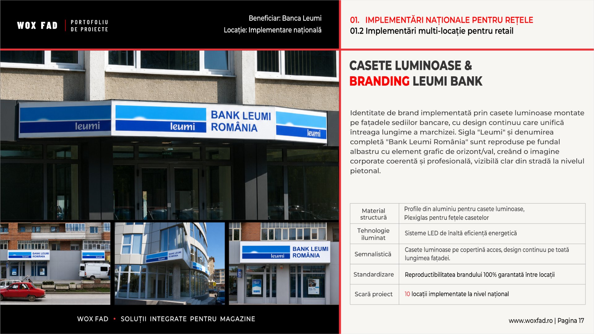"Leumi Bank" — Casete luminoase & branding