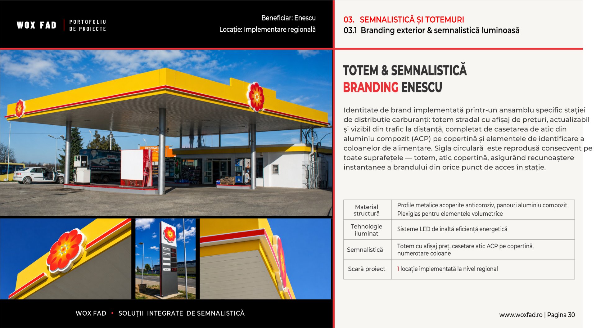 Enescu — Totem & semnalistică stație carburanți