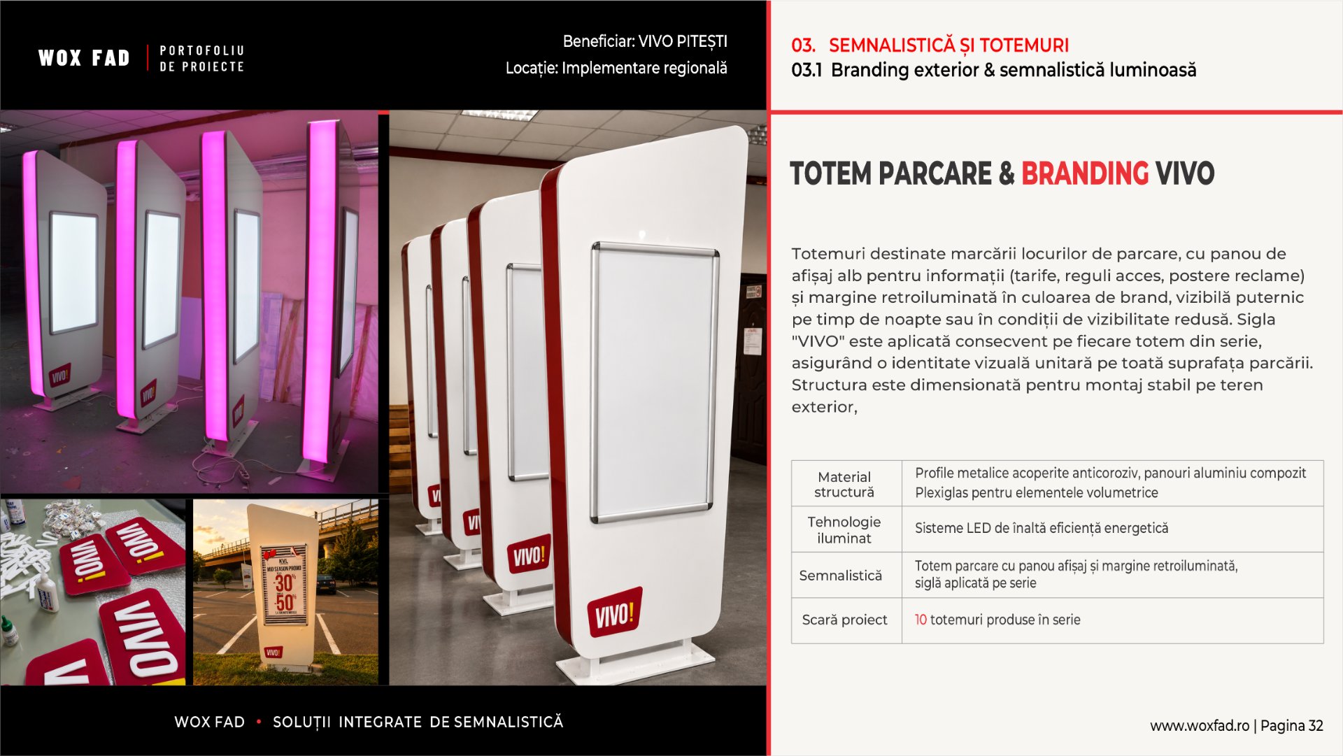 VIVO Pitești — Totem parcare & branding
