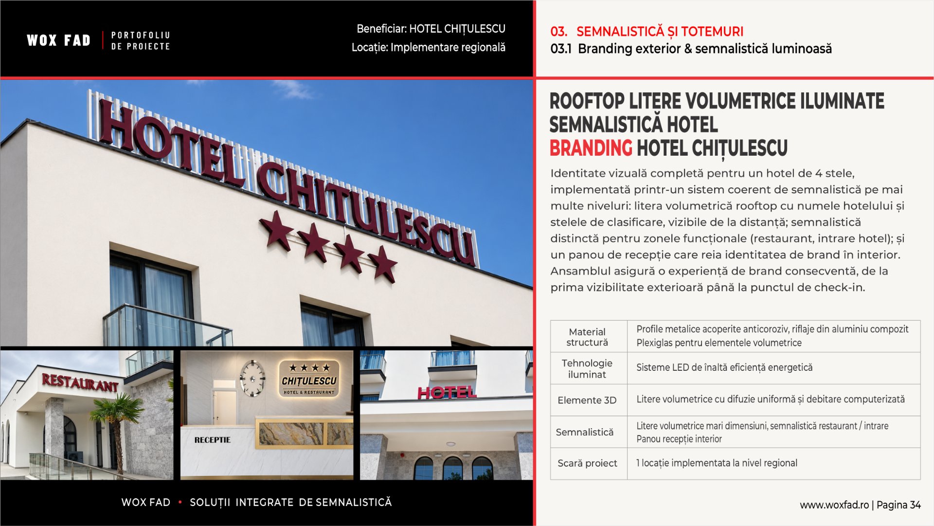 Hotel Chițulescu — Rooftop litere volumetrice & semnalistică