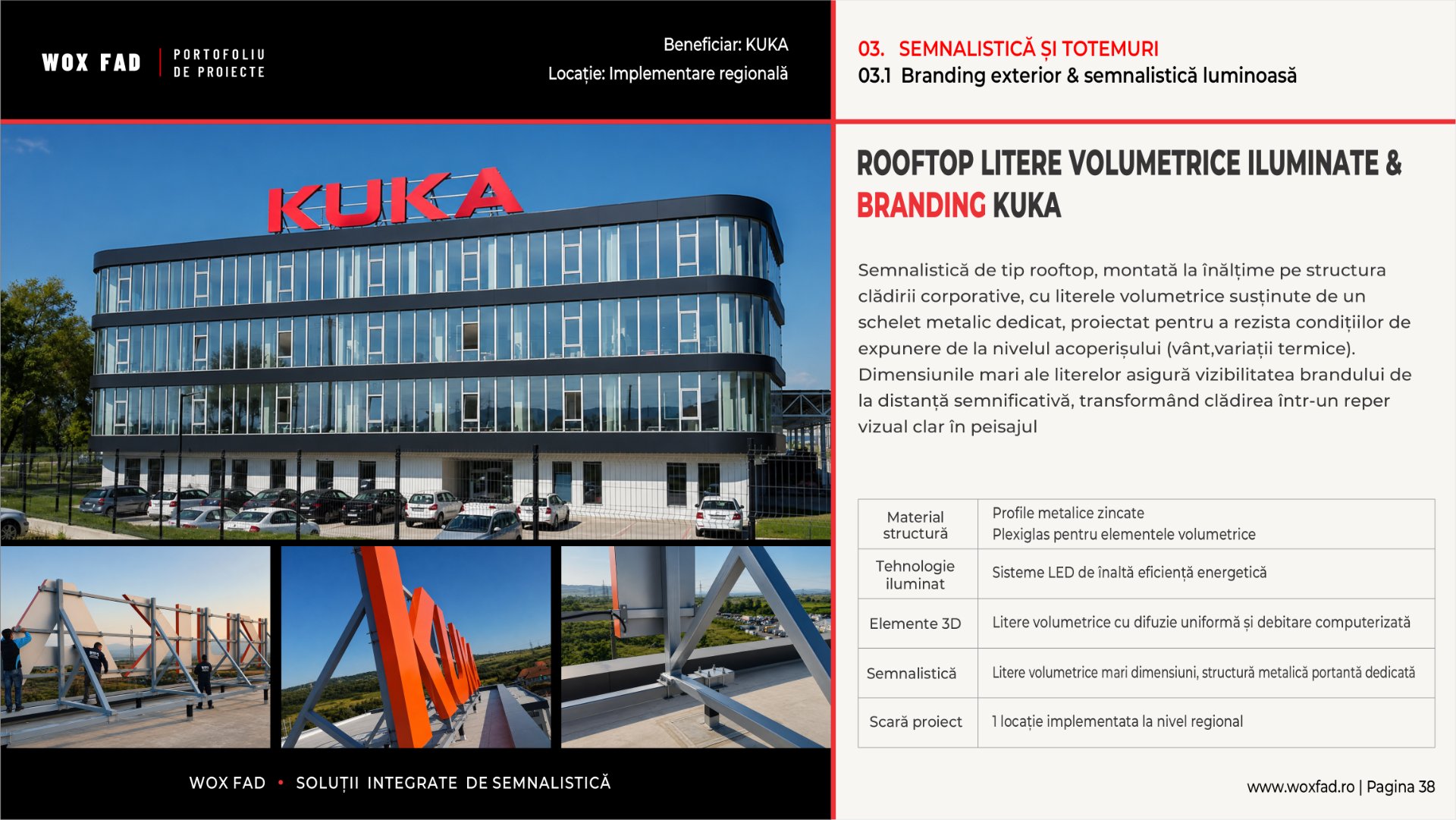 Kuka — Rooftop litere volumetrice iluminate