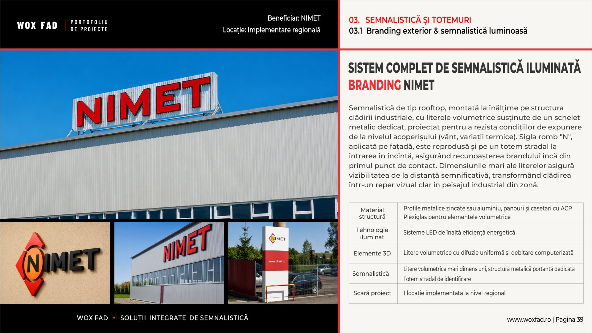 Nimet — Rooftop litere volumetrice iluminate