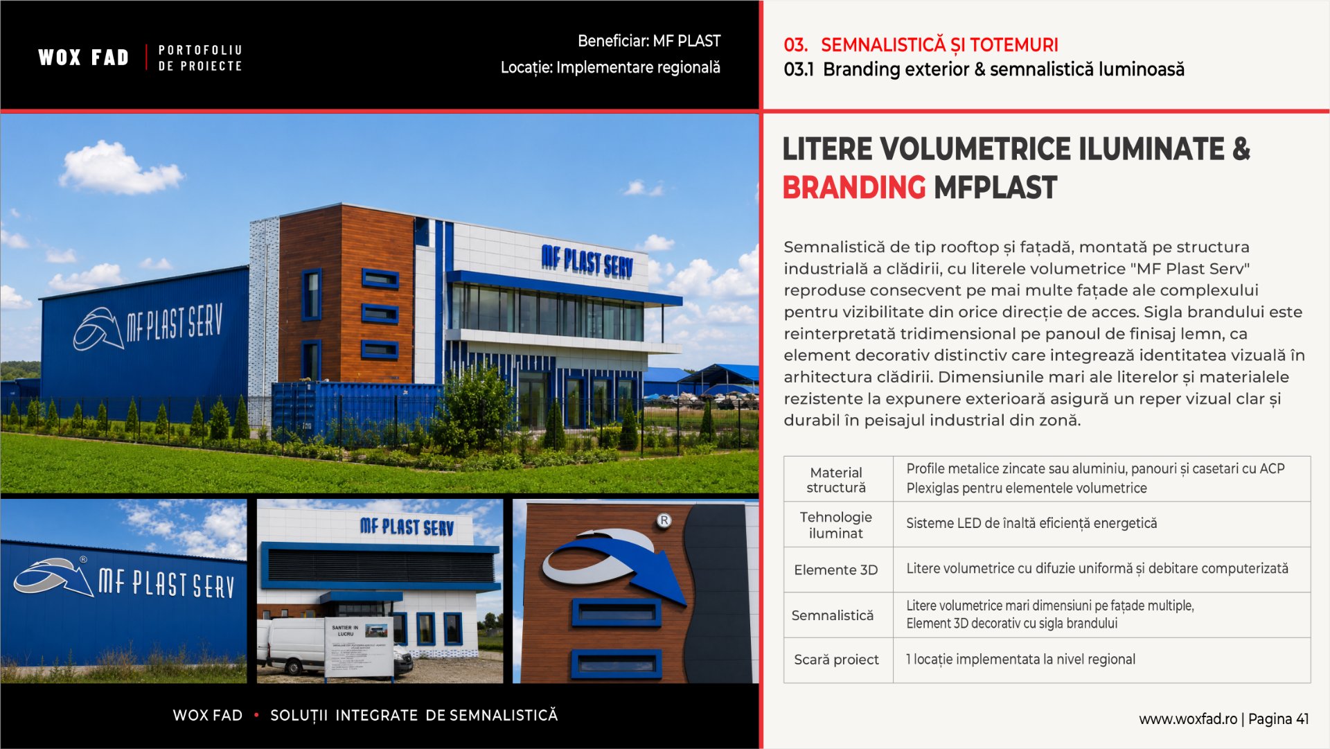 MFPlast — Litere volumetrice iluminate