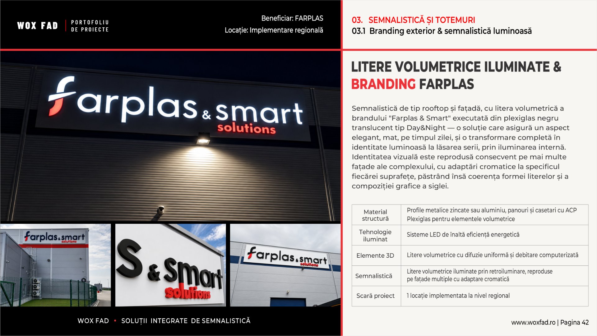 Farplas & Smart — Litere volumetrice iluminate