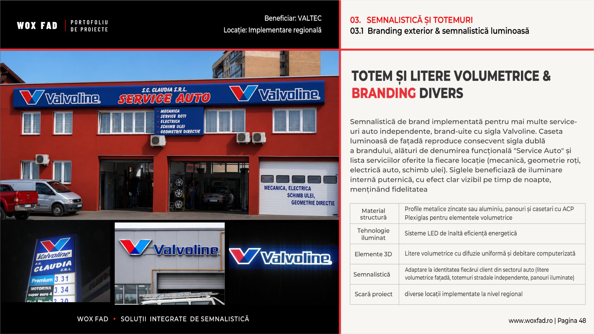 Valvoline — Totem, casete & litere volumetrice