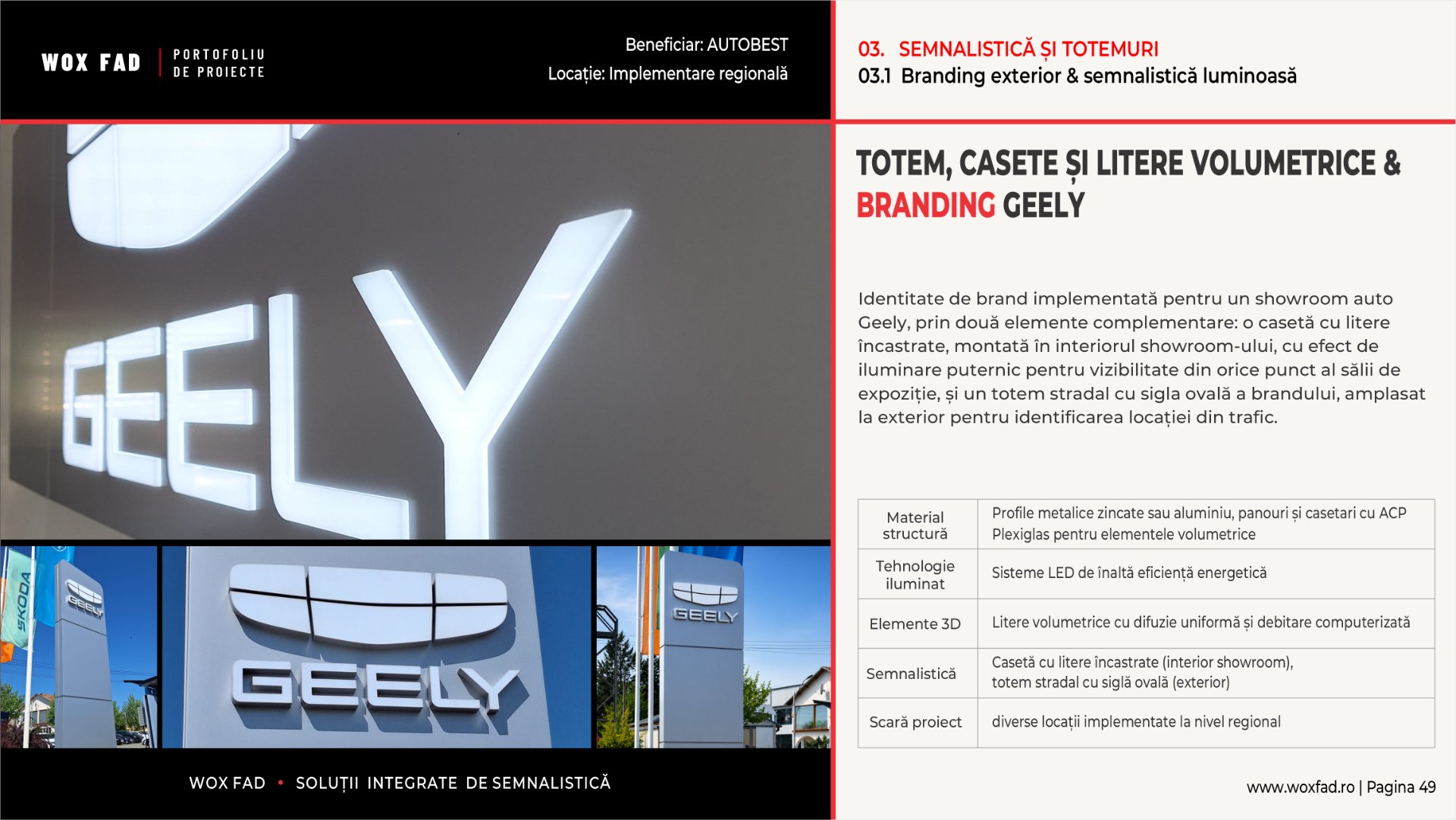 Geely — Totem, casete & litere volumetrice