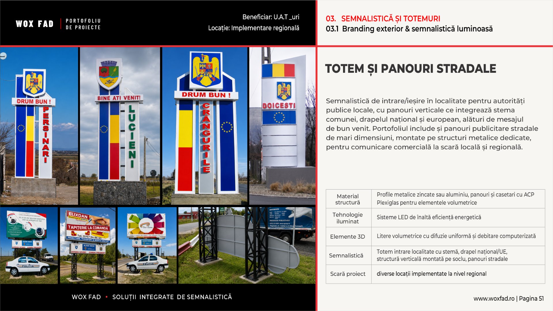 Autorități locale — totemuri și panouri