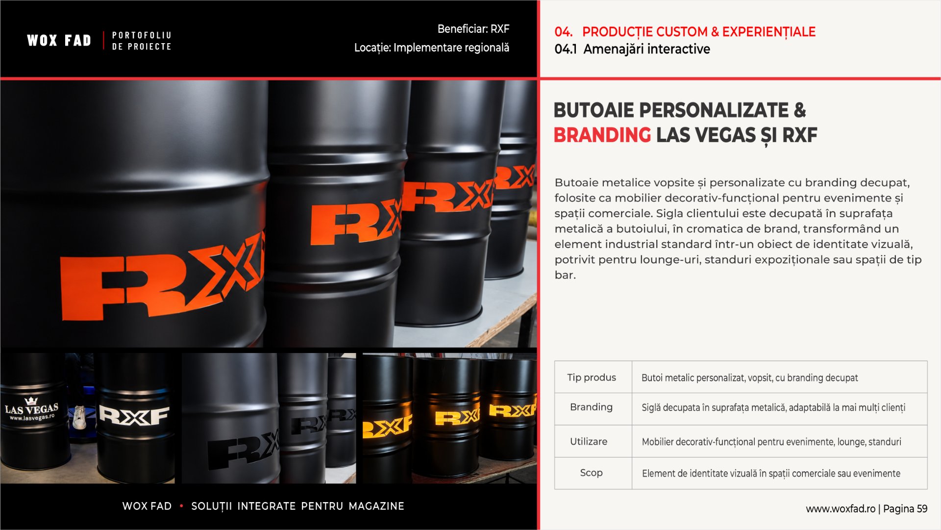 RXF / Las Vegas — Butoaie personalizate & branding